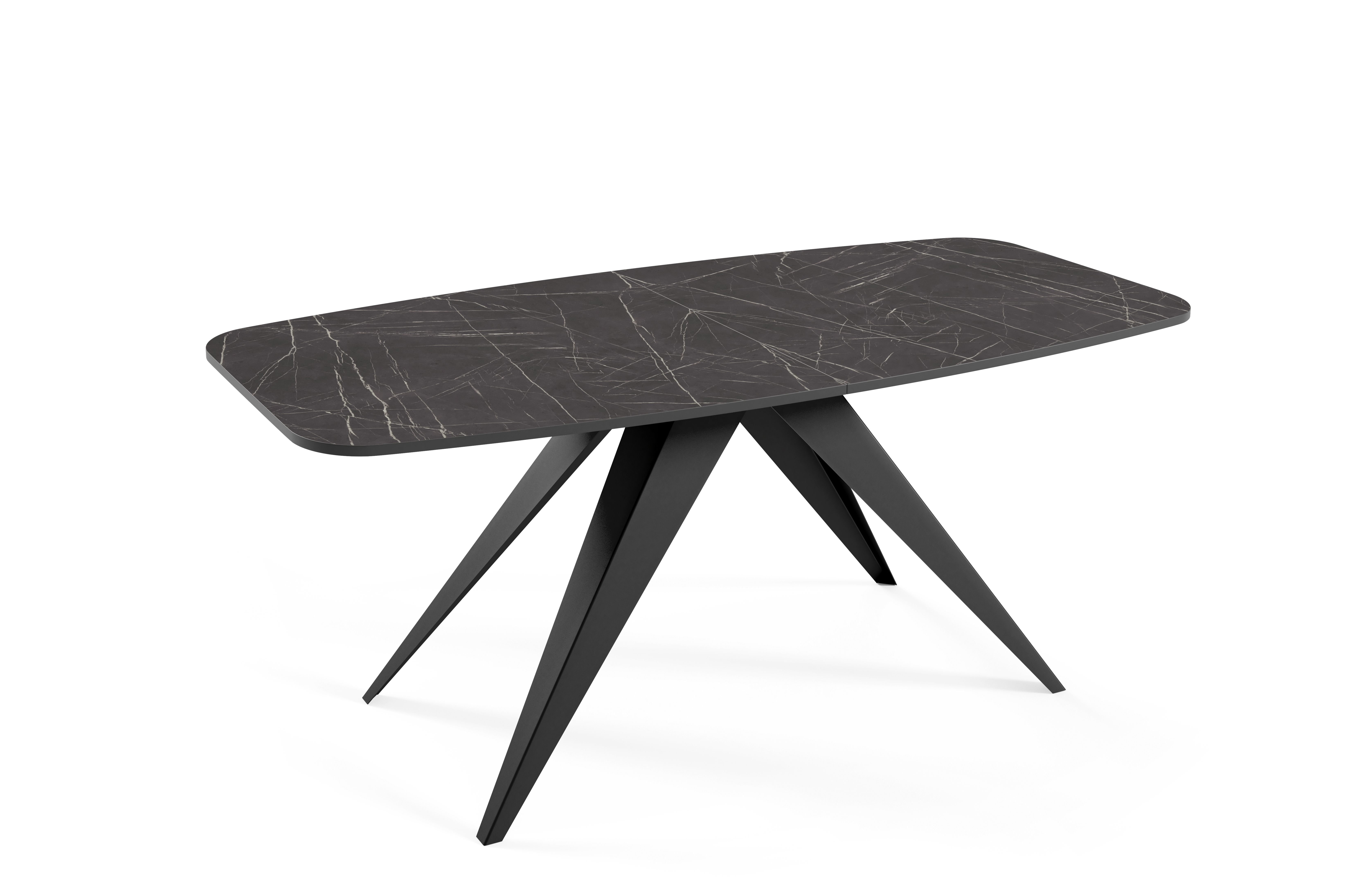 Rozkładany stół Aurora 160/200 cm Black Pietra Grigia — przód